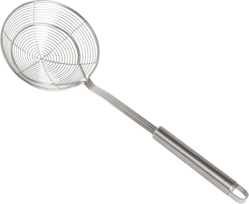 مغرفة مصفاة عنكبوتية متينة من الفولاذ المقاوم للصدأ من Tellshun، مثالية للطبخ والقلي، أدوات مطبخ، مصفاة سلكية، ملعقة لتصفية المعكرونة، 5.5 بوصة